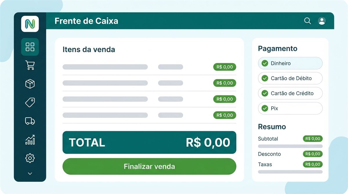 Tela de Frente de caixa no NewPDV